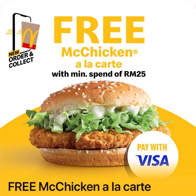 McDonald's is giving away free McChicken burgers,Visa card payment