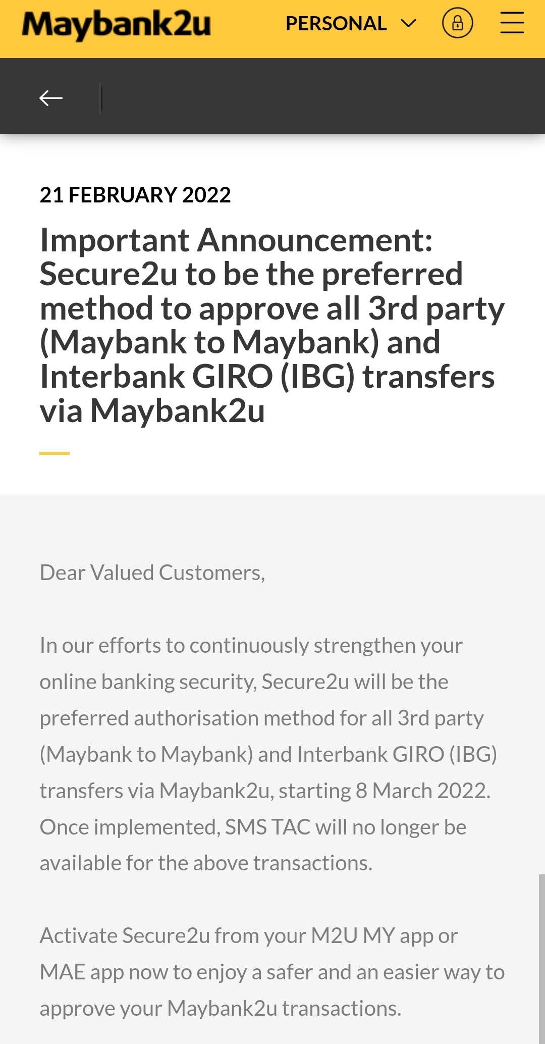 Maybank secure2u
