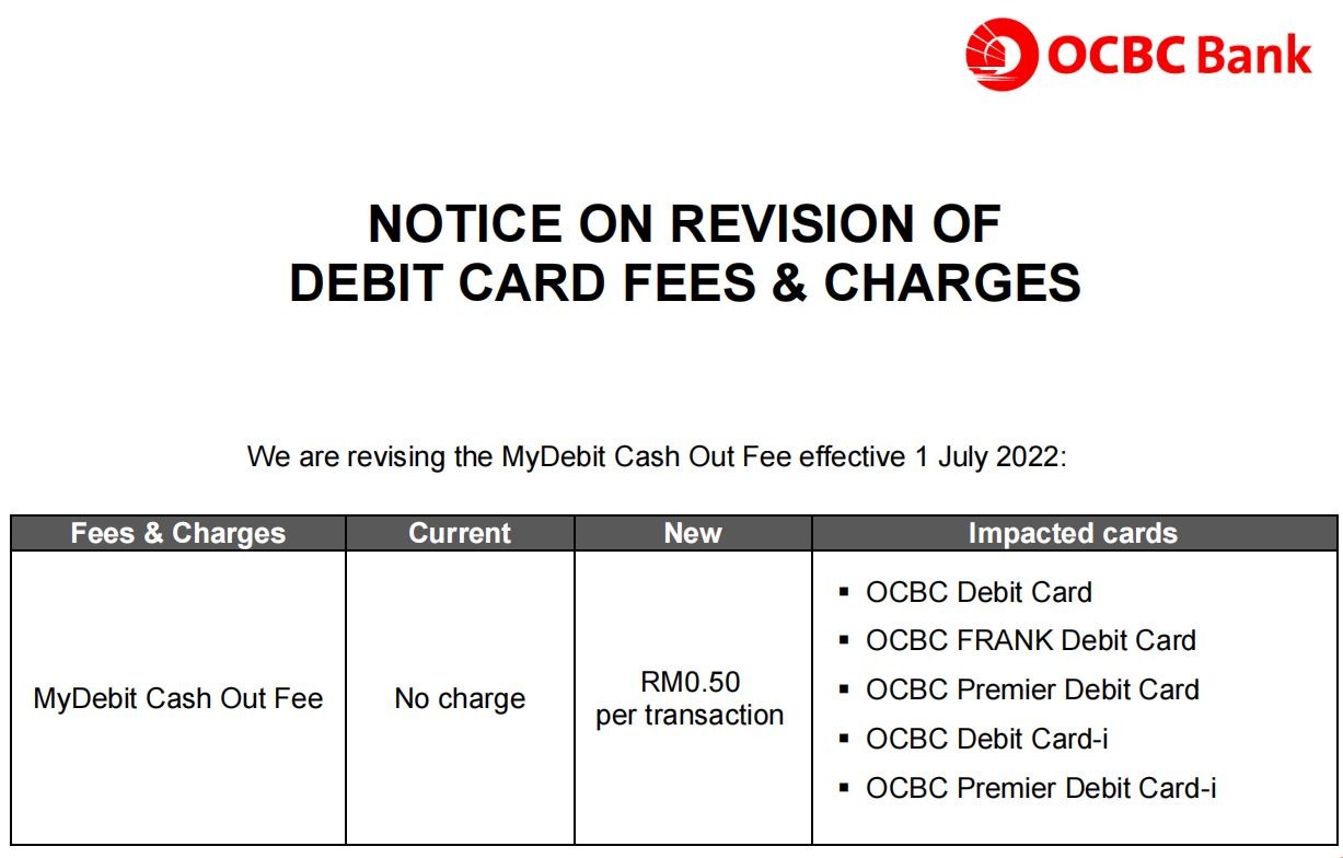 Starting In July, MyDebit Cash Out Will Charge An RM0.50 Fee! - Leh Leo ...