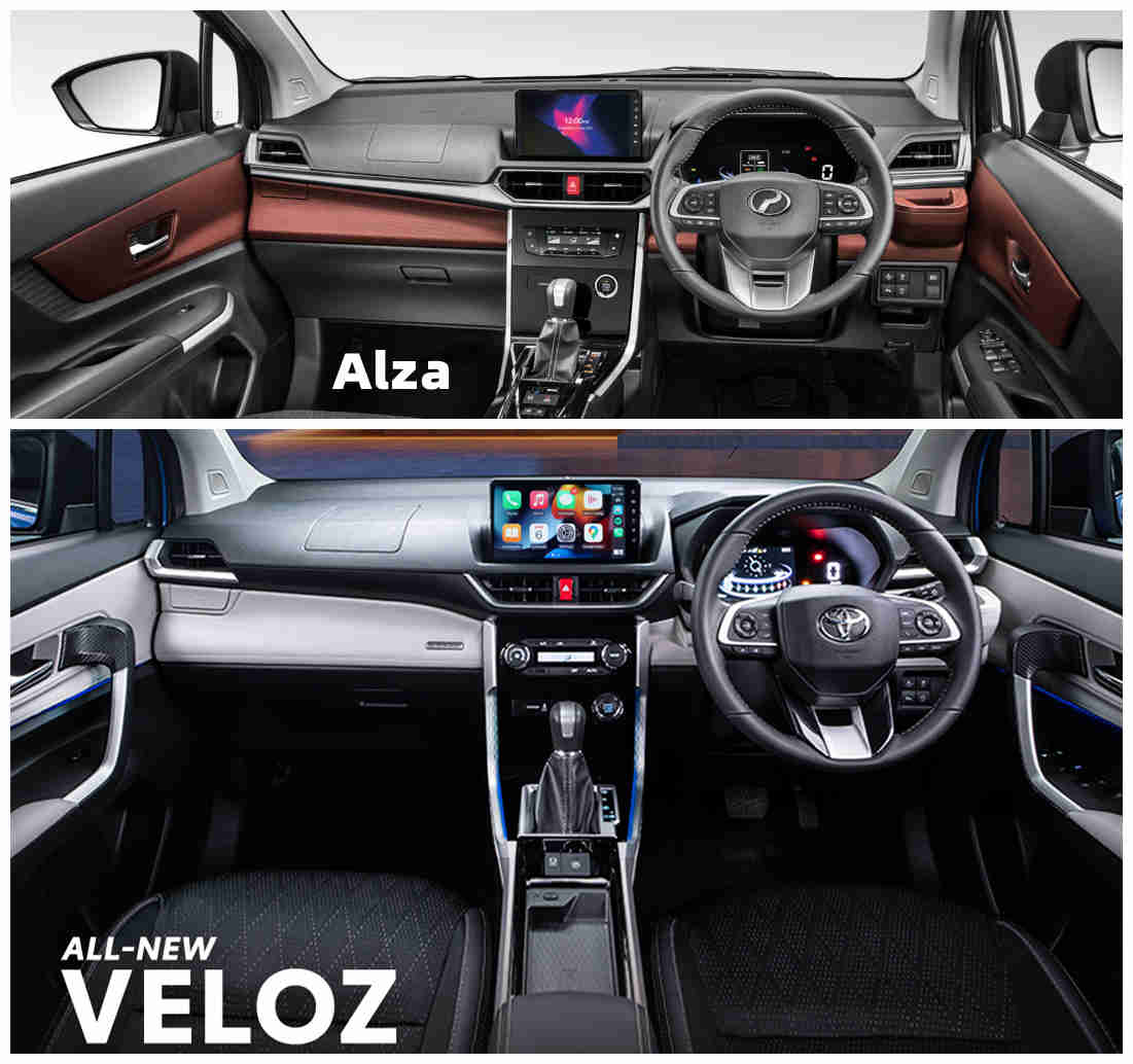 Comparison of the front, rear and dashboard of the Perodua Alza and