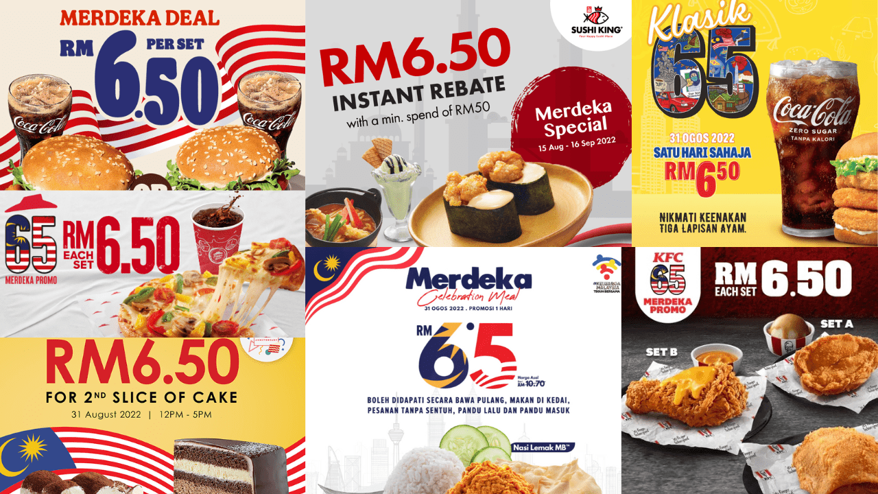 Promotion For The National Day On August 31st RM6 50 For A Meal Leh 