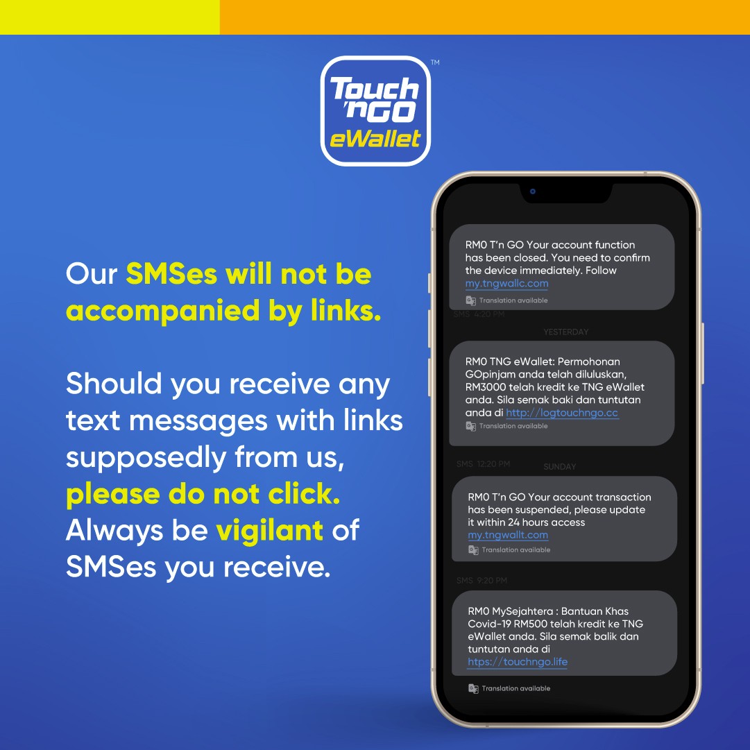 TNG eWallet announces it will no longer send SMS with links! - Leh Leo ...
