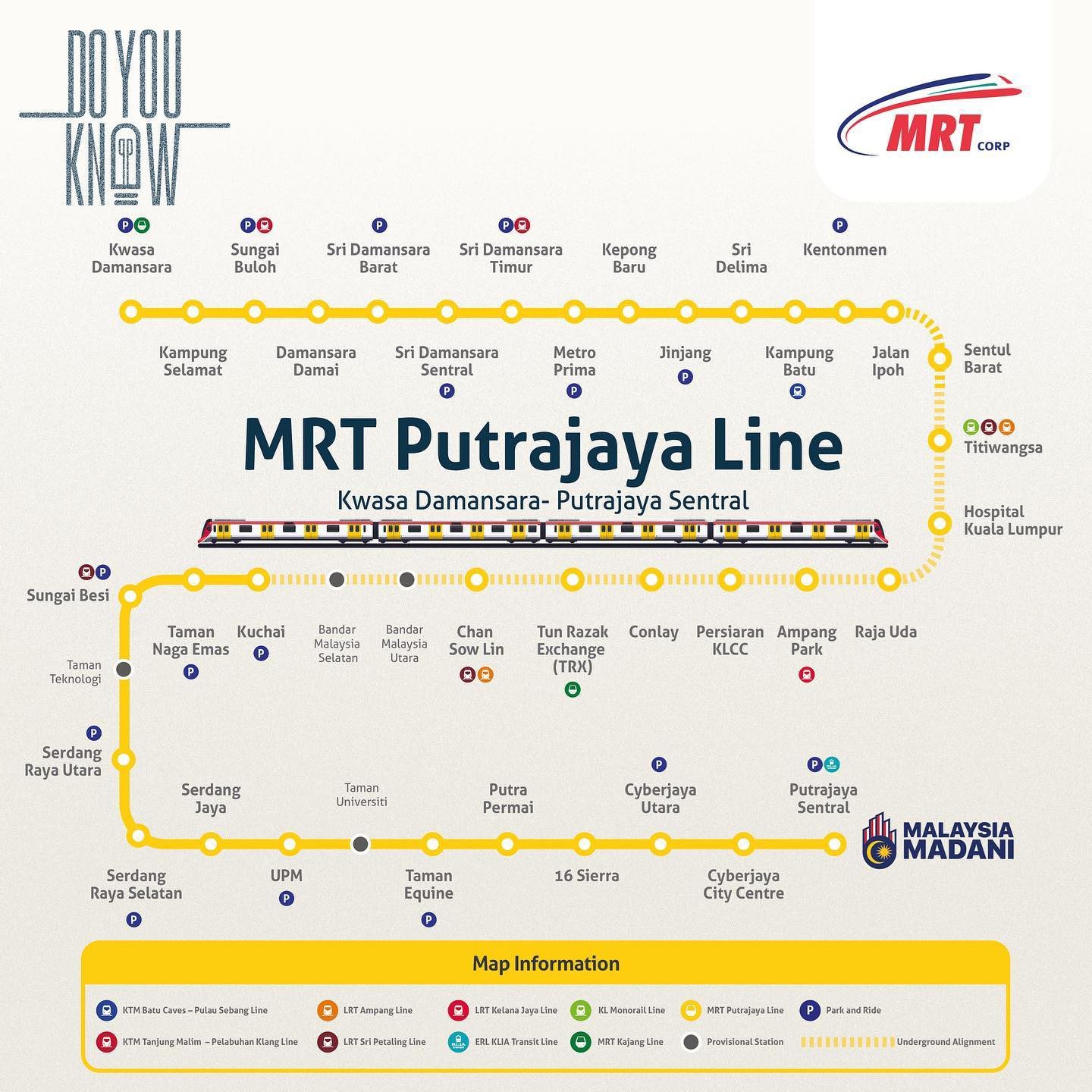 Putrajaya MRT 2 (MRT2) Is Now Fully Open! You Can Ride For Free Until ...